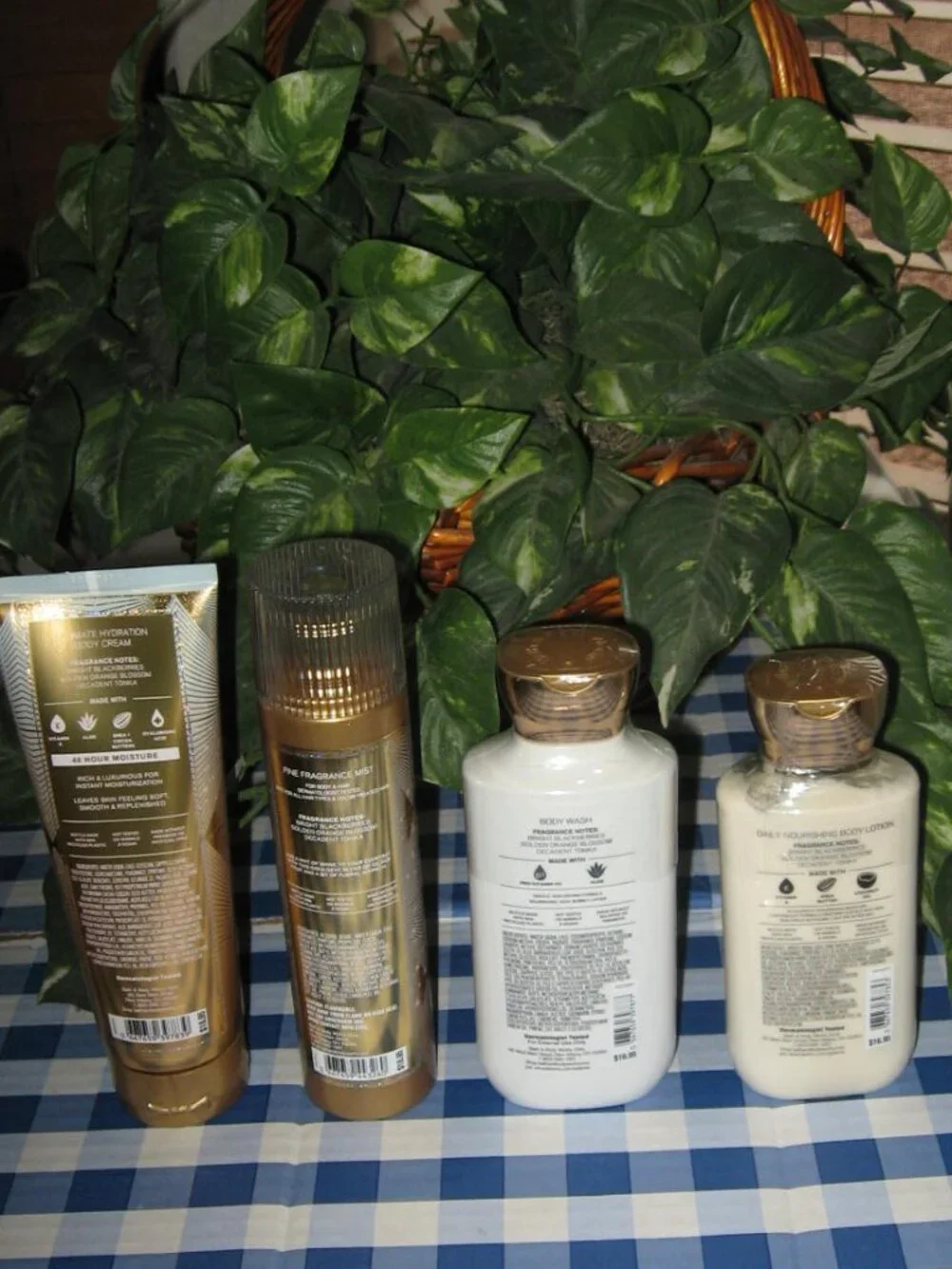 BBW Touch Of Gold Body Wash Fragrance Mist Body Cream & Lotion Lot of 4 NEW